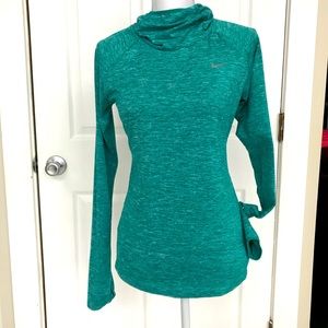 Aqua Sueded Nike Running Hoodie Small